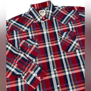 Ely Cattleman Men’s Size‎ XL Pearl Snap Multicolored Western Shirt Cowboy Rodeo